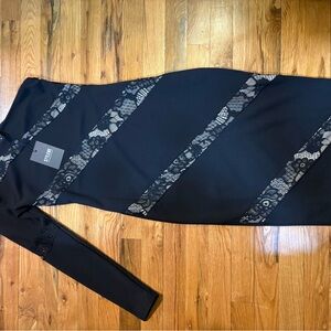 STYLEWE Black Lace Trim Bodycon Dress